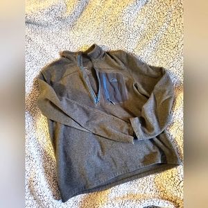 L.L Bean Mens sz L Grey half zip pullover